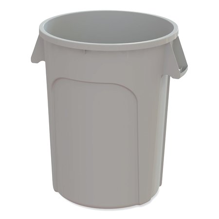 Impact Products 20 gal Round Cylinder Trash Can, Gray, Open Top, Low Density Polyethylene GC200103